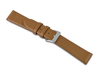 Tan Calf Watch Strap 18mm Genuine  Leather - Standard Image - 1