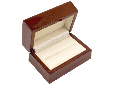 Wooden Double Ring Box, Mahogany   Colour - Standard Image - 2
