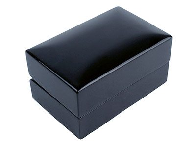 Wooden Double Ring Box, Black      Colour - Standard Image - 3