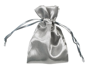 Satin Pouches Silver 7.6cm X 10cm  Pack of 6