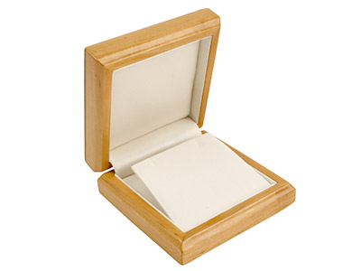 Wooden Drop Earring/pendant Box,   Maple Colour - Standard Image - 2
