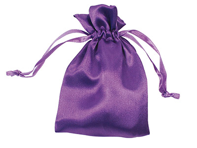 Satin Pouch Purple 10cm X 13.9cm   Pack of 6