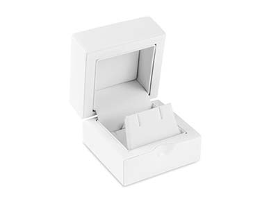 White Wooden Stud Earring Box - Standard Image - 1