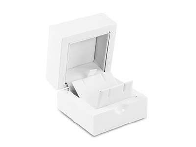 White Wooden Stud Earring Box - Standard Image - 4