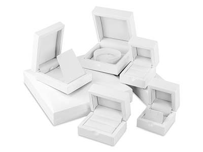 White Wooden Stud Earring Box - Standard Image - 5