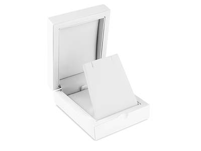 White Wooden Drop Earring/ Pendant Box - Standard Image - 1