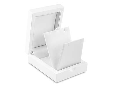 White Wooden Drop Earring/ Pendant Box - Standard Image - 4