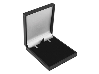 Black Leatherette Postal Pendant   Box - Standard Image - 1