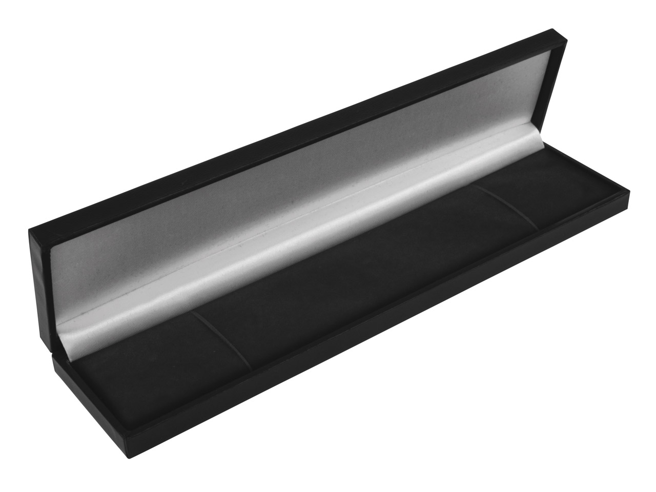 Scatola Regalo Porta Gioielli Sottile In Similpelle Grigia Con Fodera In Raso - Ideale Per Collane E Pendenti - Dimensioni 104x152x17mm