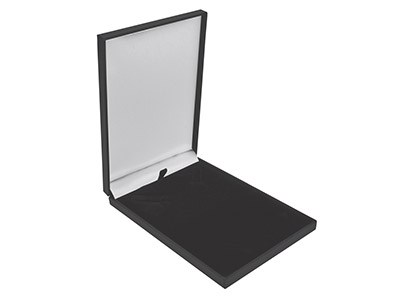 Black Leatherette Postal Necklace  Box - Standard Image - 1