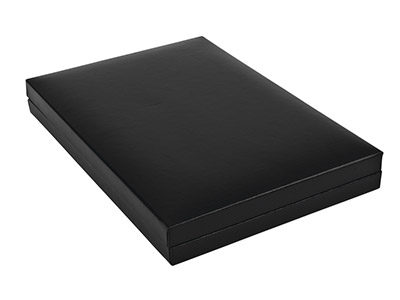 Black Leatherette Postal Necklace  Box - Standard Image - 2