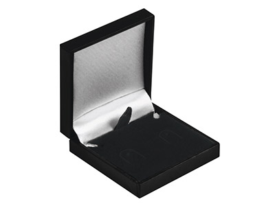 Black Leatherette Postal Earring   Box - Standard Image - 1