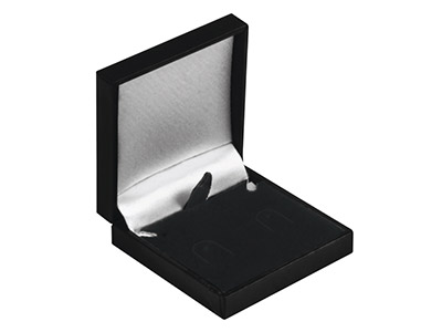 Black Leatherette Postal Earring   Box