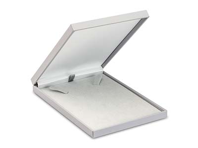 Grey Soft Touch Postal Necklace Box - Standard Image - 1