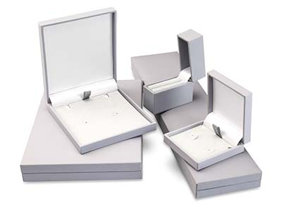Grey Soft Touch Postal Earring Box - Standard Image - 3