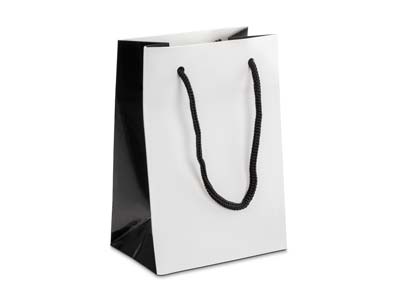 White Monochrome Gift Bag Small    Pack of 10 - Standard Image - 1
