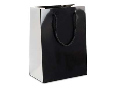 Black Monochrome Gift Bag Medium   Pack of 10 - Standard Image - 1