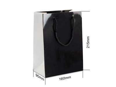 Black Monochrome Gift Bag Medium   Pack of 10 - Standard Image - 3