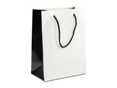 White Monochrome Gift Bag Medium   Pack of 10