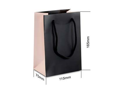 Black And Pink Gift Bag Small      Pack of 10 - Standard Image - 3