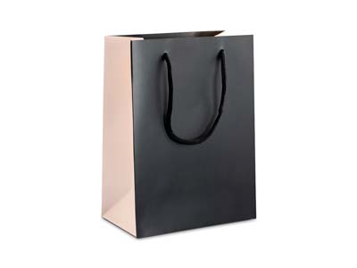 Black And Pink Gift Bag Medium     Pack of 10 - Standard Image - 1