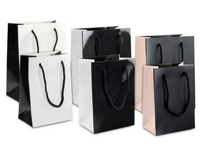 Black And Pink Gift Bag Medium     Pack of 10 - Standard Image - 4