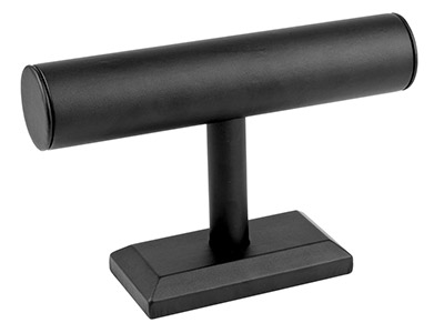 Black Leatherette T-bar Bracelet   Display Stand - Standard Image - 1