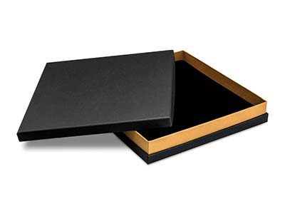 Black And Gold Metallic Collarette Box - Standard Image - 1