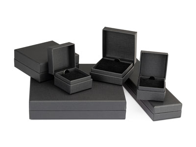 Black Textured Eco Ring Box - Standard Image - 4