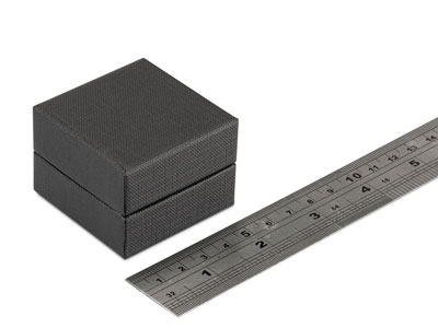Black Textured Eco Earring Box - Standard Image - 3