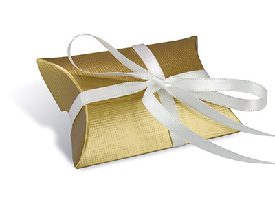 Flat Pack Pillow Box Gold          Pack of 10 - Standard Image - 3