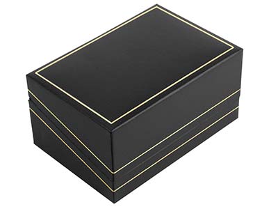 Black Leatherette Cufflink Box - Standard Image - 2