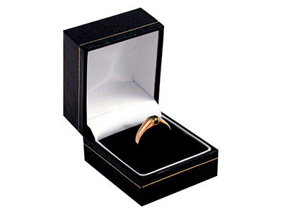 Black Leatherette Ring Box