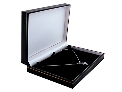 Black Leatherette Necklet Box - Standard Image - 1