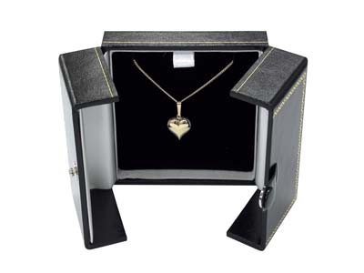 Black Leatherette 2 Door Pendant   Box - Standard Image - 1