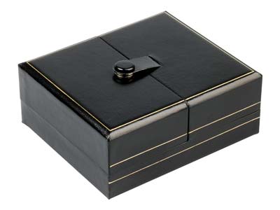 Black Leatherette 2 Door Pendant   Box - Standard Image - 2