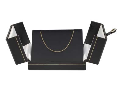 Black Leatherette 2 Door Pendant   Box - Standard Image - 3