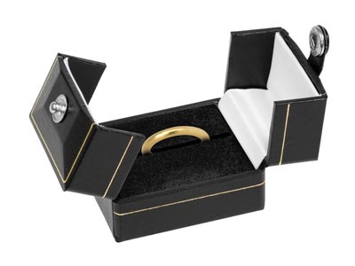 Black Leatherette 2 Door Ring Box