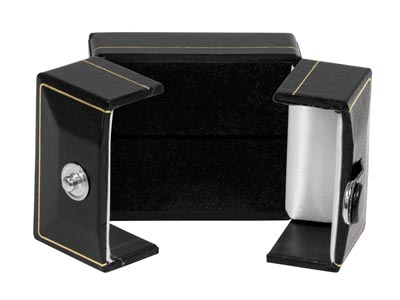 Black Leatherette 2 Door Ring Box - Standard Image - 4