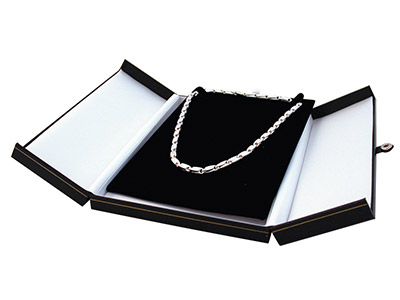 Black Leatherette 2 Door Necklet   Box