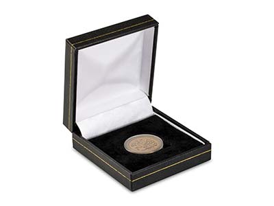 Black Leatherette Full Sovereign In Capsule Coin Box - Standard Image - 2
