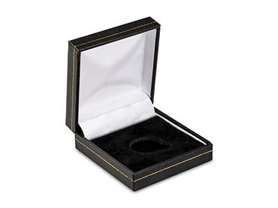 Black Leatherette Half Sovereign In Capsule Coin Box - Standard Image - 1