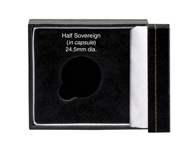 Black Leatherette Half Sovereign In Capsule Coin Box - Standard Image - 4