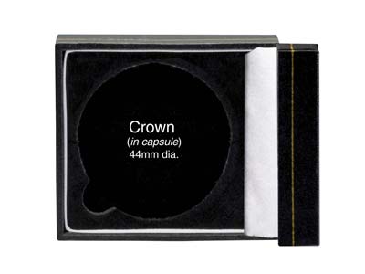 Black Leatherette Crown In Capsule Coin Box - Standard Image - 4