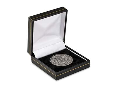Black Leatherette Crown Coin Box - Standard Image - 2