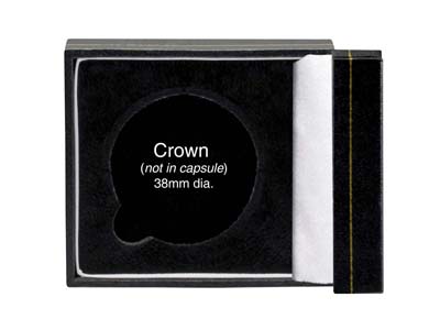 Black Leatherette Crown Coin Box - Standard Image - 4