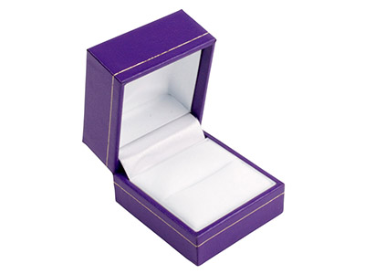 Purple Leatherette Ring Box - Standard Image - 2