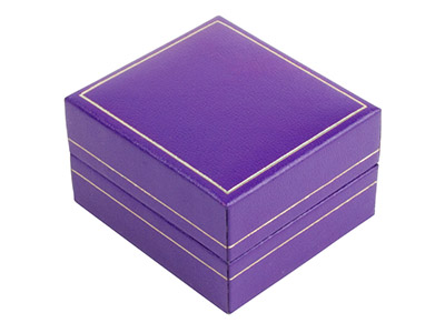 Purple Leatherette Stud Earring Box - Standard Image - 3