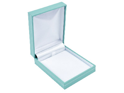 Turquoise Leatherette Pendant Box - Standard Image - 1