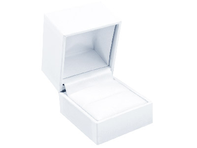 White Leatherette Ring Box - Standard Image - 1